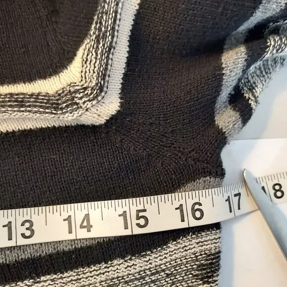 St John's Bay Womens Small Open Front Striped Waterfall Cardigan Sweater Cotton - Picture 10 of 12